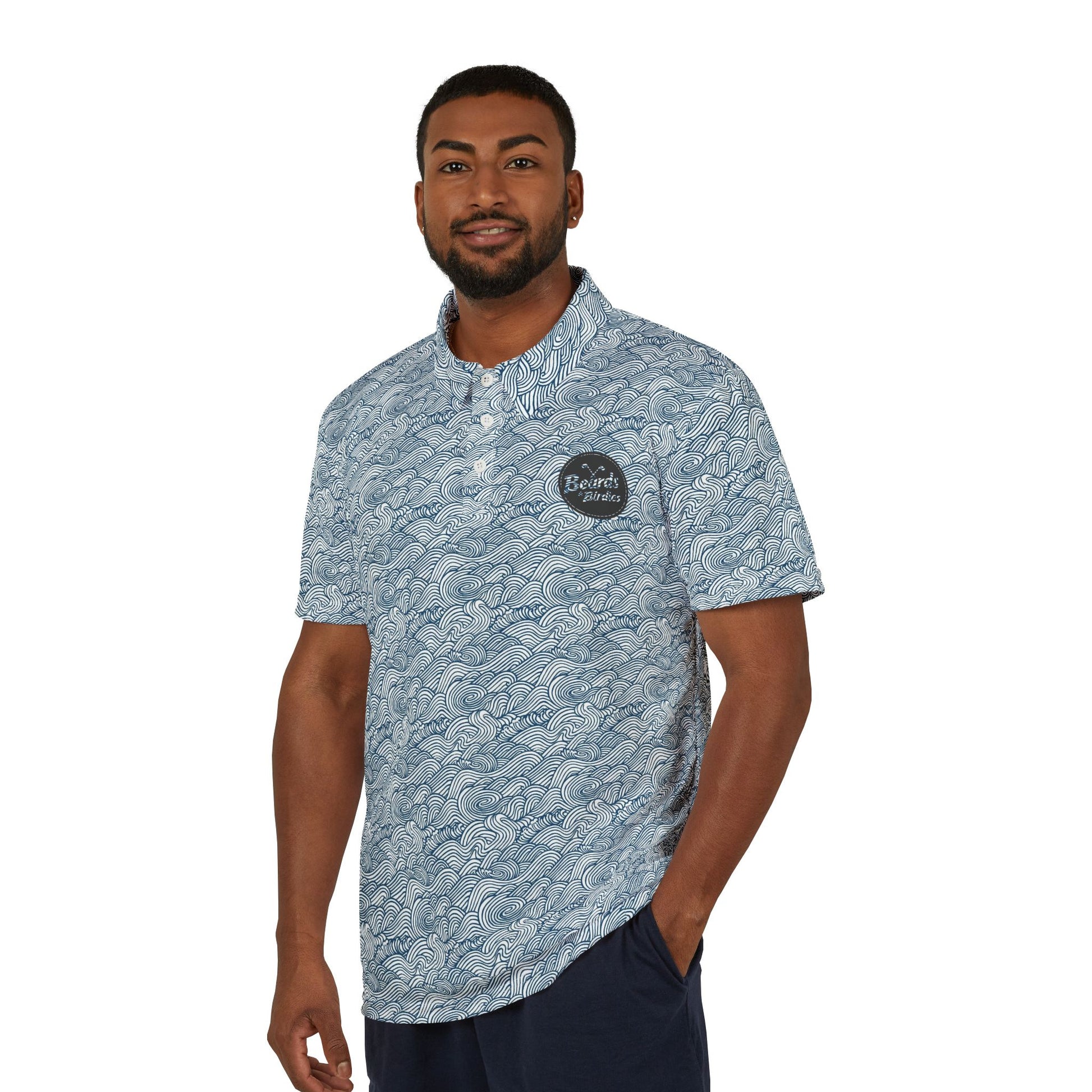 Wavy blue polo