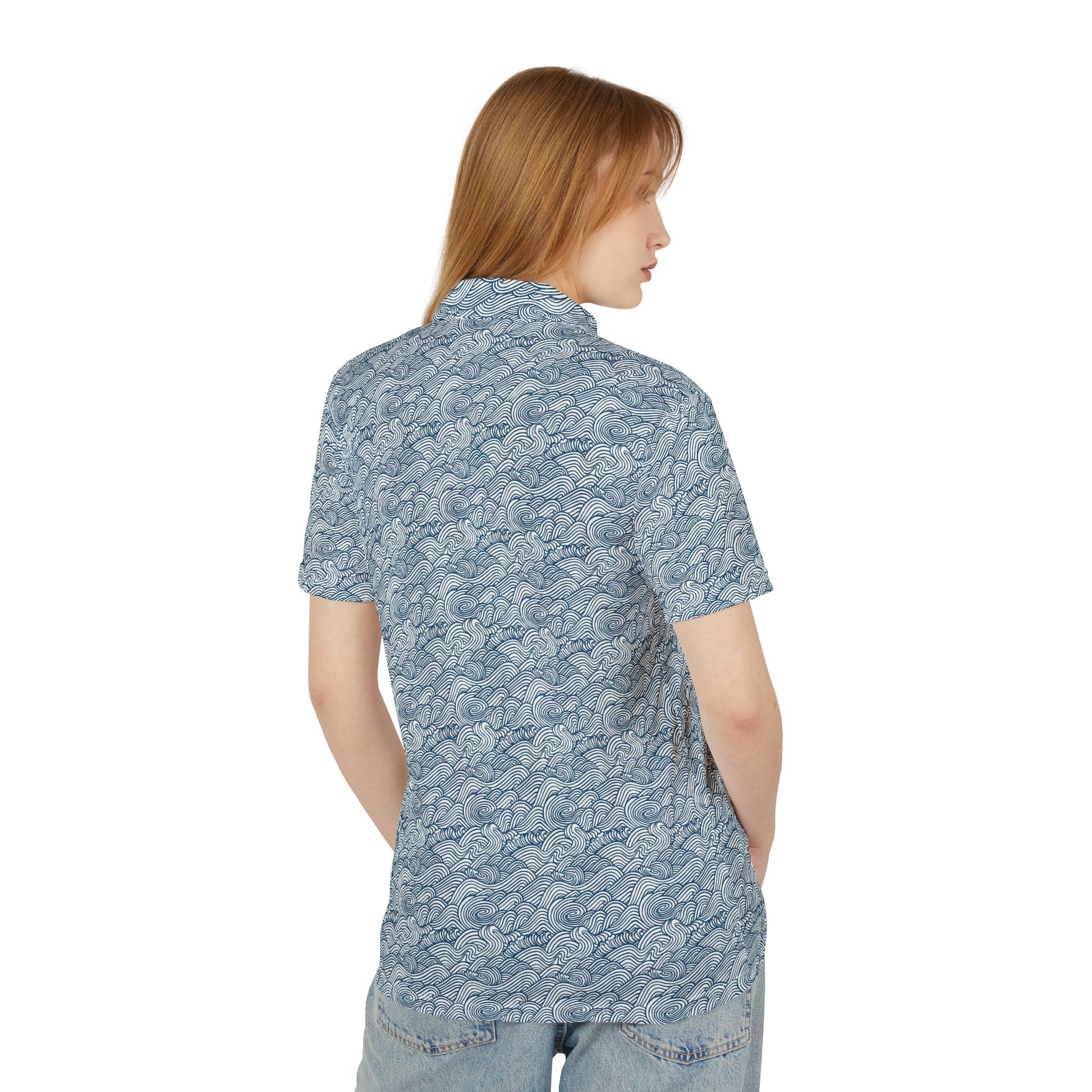 Wavy blue polo