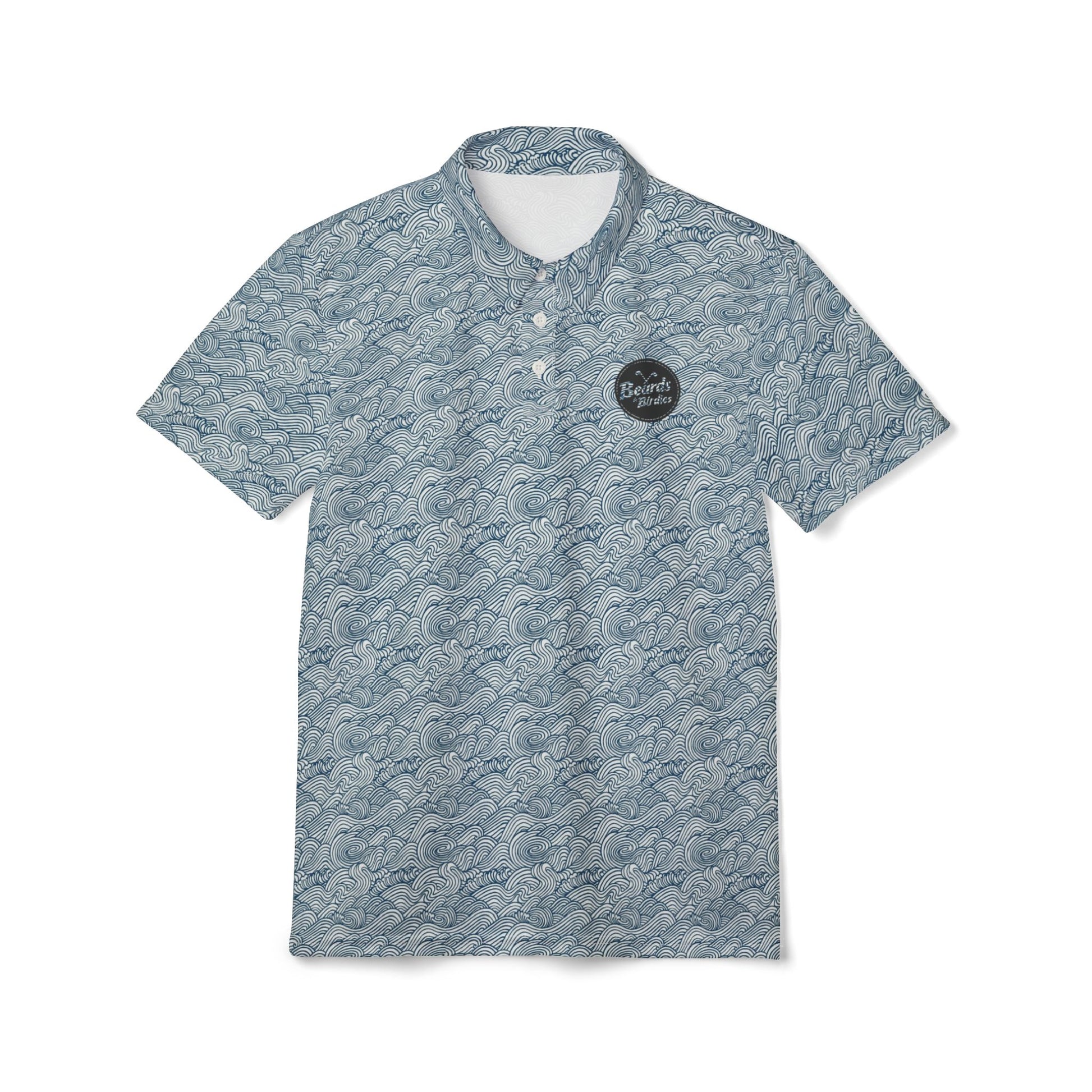 Wavy blue polo